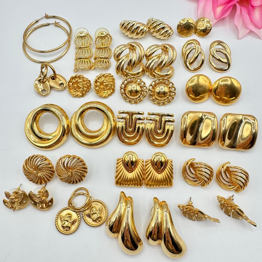 Pierced Earring Lot Costume Jewelry Mixed Styles Vintage To Now Reseller 20 Pair